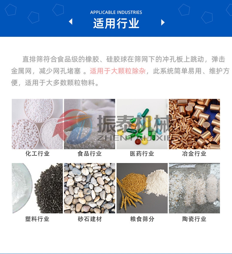 石膏粉除雜直排篩的適用行業(yè)